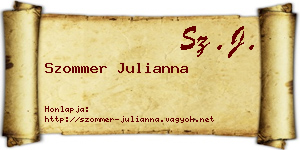 Szommer Julianna névjegykártya